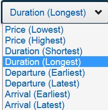 Orbitz menu